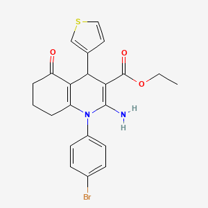 Ethyl 2-amino-1-(4-bromophenyl)-5-oxo-4-(3-thienyl)-1,4,5,6,7,8-hexahydro-3-quinolinecarboxylate