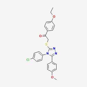 2-{[4-(4-chlorophenyl)-5-(4-methoxyphenyl)-4H-1,2,4-triazol-3-yl]sulfanyl}-1-(4-ethoxyphenyl)ethanone