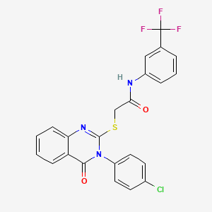 molecular formula C23H15ClF3N3O2S B12028791 2-{[3-(4-chlorophenyl)-4-oxo-3,4-dihydroquinazolin-2-yl]sulfanyl}-N-[3-(trifluoromethyl)phenyl]acetamide CAS No. 477330-12-4