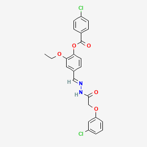 4-(2-((3-Chlorophenoxy)acetyl)carbohydrazonoyl)-2-ethoxyphenyl 4-chlorobenzoate