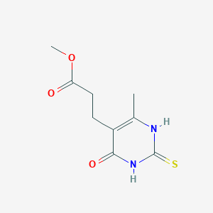 molecular formula C9H12N2O3S B1202881 3-(6-甲基-4-氧代-2-硫代亚甲基-1H-嘧啶-5-基)丙酸甲酯 