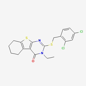 2-[(2,4-dichlorobenzyl)sulfanyl]-3-ethyl-5,6,7,8-tetrahydro[1]benzothieno[2,3-d]pyrimidin-4(3H)-one