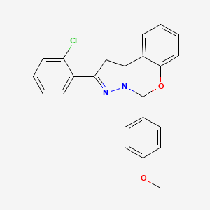 molecular formula C23H19ClN2O2 B12028868 2-(2-chlorophenyl)-5-(4-methoxyphenyl)-5,10b-dihydro-1H-pyrazolo[1,5-c][1,3]benzoxazine CAS No. 477333-61-2