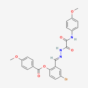 molecular formula C24H20BrN3O6 B12028870 4-bromo-2-((E)-{[(4-methoxyanilino)(oxo)acetyl]hydrazono}methyl)phenyl 4-methoxybenzoate CAS No. 769148-67-6