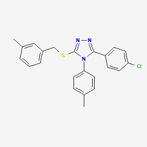 molecular formula C23H20ClN3S B12028874 3-(4-Chlorophenyl)-5-((3-methylbenzyl)thio)-4-(p-tolyl)-4H-1,2,4-triazole CAS No. 477332-65-3