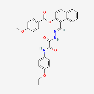 1-((2-(2-((4-Ethoxyphenyl)amino)-2-oxoacetyl)hydrazono)methyl)naphthalen-2-yl 4-methoxybenzoate