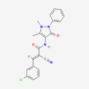 (2E)-3-(3-Chlorophenyl)-2-cyano-N-(1,5-dimethyl-3-oxo-2-phenyl-2,3-dihydro-1H-pyrazol-4-YL)-2-propenamide