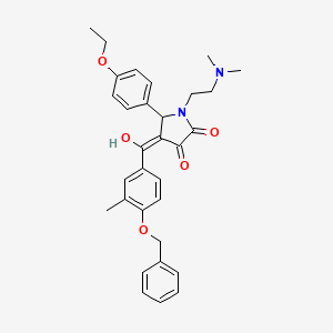 molecular formula C31H34N2O5 B12028974 (4E)-4-{[4-(benzyloxy)-3-methylphenyl](hydroxy)methylidene}-1-[2-(dimethylamino)ethyl]-5-(4-ethoxyphenyl)pyrrolidine-2,3-dione 