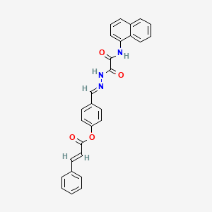 4-(2-((1-Naphthylamino)(oxo)acetyl)carbohydrazonoyl)phenyl 3-phenylacrylate