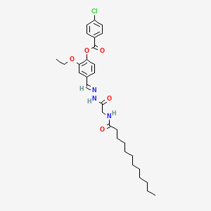 4-(2-((Dodecanoylamino)acetyl)carbohydrazonoyl)-2-ethoxyphenyl 4-chlorobenzoate