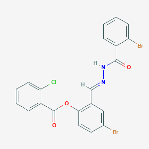 molecular formula C21H13Br2ClN2O3 B12029042 4-Bromo-2-(2-(2-bromobenzoyl)carbohydrazonoyl)phenyl 2-chlorobenzoate CAS No. 765275-01-2