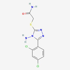 molecular formula C10H9Cl2N5OS B12029069 2-((4-Amino-5-(2,4-dichlorophenyl)-4H-1,2,4-triazol-3-yl)thio)acetamide CAS No. 587013-75-0