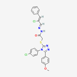 2-{[4-(4-chlorophenyl)-5-(4-methoxyphenyl)-4H-1,2,4-triazol-3-yl]sulfanyl}-N'-[(1E,2Z)-2-chloro-3-phenylprop-2-en-1-ylidene]acetohydrazide