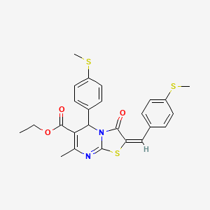 Ethyl 7-methyl-2-(4-(methylthio)benzylidene)-5-(4-(methylthio)phenyl)-3-oxo-3,5-dihydro-2H-thiazolo[3,2-a]pyrimidine-6-carboxylate