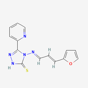 molecular formula C14H11N5OS B12029117 4-((3-(Furan-2-yl)allylidene)amino)-5-(pyridin-2-yl)-4H-1,2,4-triazole-3-thiol CAS No. 613248-40-1