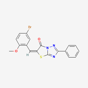 molecular formula C18H12BrN3O2S B12029127 (5E)-5-(5-bromo-2-methoxybenzylidene)-2-phenyl[1,3]thiazolo[3,2-b][1,2,4]triazol-6(5H)-one 