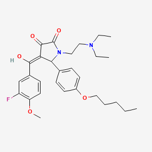 1-[2-(diethylamino)ethyl]-4-(3-fluoro-4-methoxybenzoyl)-3-hydroxy-5-[4-(pentyloxy)phenyl]-1,5-dihydro-2H-pyrrol-2-one