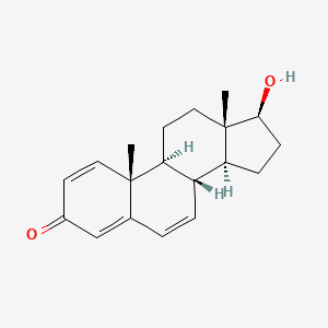 molecular formula C19H24O2 B1202915 (1S,3aS,3bR,9aR,9bS,11aS)-1-hydroxy-9a,11a-dimethyl-1H,2H,3H,3aH,3bH,7H,9aH,9bH,10H,11H,11aH-cyclopenta[a]phenanthren-7-one CAS No. 4075-12-1