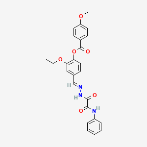 4-((E)-{[anilino(oxo)acetyl]hydrazono}methyl)-2-ethoxyphenyl 4-methoxybenzoate