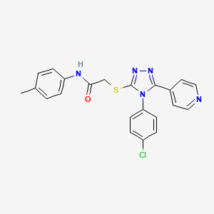 molecular formula C22H18ClN5OS B12029157 2-((4-(4-Chlorophenyl)-5-(pyridin-4-yl)-4H-1,2,4-triazol-3-yl)thio)-N-(p-tolyl)acetamide CAS No. 763106-32-7