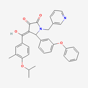 molecular formula C33H30N2O5 B12029190 3-Hydroxy-4-(4-isopropoxy-3-methylbenzoyl)-5-(3-phenoxyphenyl)-1-(3-pyridinylmethyl)-1,5-dihydro-2H-pyrrol-2-one CAS No. 371236-02-1