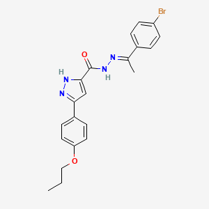 N'-[(1E)-1-(4-bromophenyl)ethylidene]-3-(4-propoxyphenyl)-1H-pyrazole-5-carbohydrazide