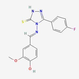 3-(4-Fluorophenyl)-4-((4-hydroxy-3-methoxybenzylidene)amino)-1H-1,2,4-triazole-5(4H)-thione