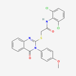 molecular formula C23H17Cl2N3O3S B12029236 N-(2,6-dichlorophenyl)-2-{[3-(4-methoxyphenyl)-4-oxo-3,4-dihydroquinazolin-2-yl]sulfanyl}acetamide 