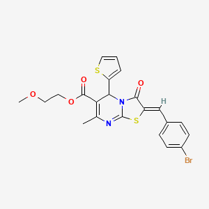 2-Methoxyethyl 2-(4-bromobenzylidene)-7-methyl-3-oxo-5-(thiophen-2-yl)-3,5-dihydro-2H-thiazolo[3,2-a]pyrimidine-6-carboxylate