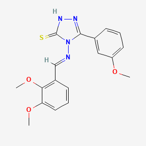 molecular formula C18H18N4O3S B12029274 4-{[(E)-(2,3-Dimethoxyphenyl)methylidene]amino}-5-(3-methoxyphenyl)-4H-1,2,4-triazole-3-thiol 