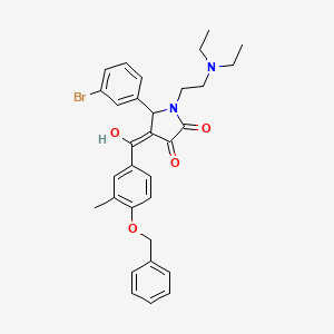 molecular formula C31H33BrN2O4 B12029287 4-[4-(Benzyloxy)-3-methylbenzoyl]-5-(3-bromophenyl)-1-[2-(diethylamino)ethyl]-3-hydroxy-1,5-dihydro-2H-pyrrol-2-one 