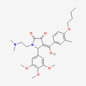 molecular formula C29H38N2O7 B12029314 4-(4-Butoxy-3-methylbenzoyl)-1-[2-(dimethylamino)ethyl]-3-hydroxy-5-(3,4,5-trimethoxyphenyl)-1,5-dihydro-2H-pyrrol-2-one 