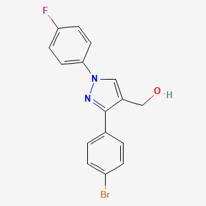 molecular formula C16H12BrFN2O B12029338 (3-(4-Bromophenyl)-1-(4-fluorophenyl)-1H-pyrazol-4-YL)methanol CAS No. 618441-65-9