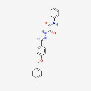 molecular formula C23H21N3O3 B12029340 2-(2-(4-((4-Methylbenzyl)oxy)benzylidene)hydrazino)-2-oxo-N-phenylacetamide CAS No. 769156-38-9