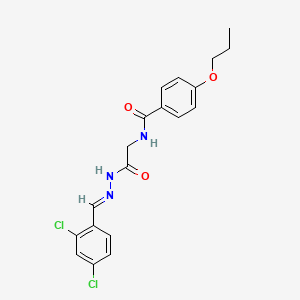 N-[2-[(2E)-2-[(2,4-dichlorophenyl)methylidene]hydrazinyl]-2-oxoethyl]-4-propoxybenzamide