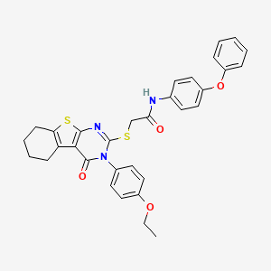 2-{[3-(4-ethoxyphenyl)-4-oxo-3,4,5,6,7,8-hexahydro[1]benzothieno[2,3-d]pyrimidin-2-yl]sulfanyl}-N-(4-phenoxyphenyl)acetamide