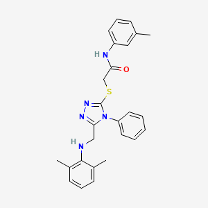 2-((5-(((2,6-Dimethylphenyl)amino)methyl)-4-phenyl-4H-1,2,4-triazol-3-yl)thio)-N-(m-tolyl)acetamide