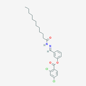 [3-[(E)-(dodecanoylhydrazinylidene)methyl]phenyl] 2,4-dichlorobenzoate