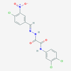 molecular formula C15H9Cl3N4O4 B12029409 2-(2-(4-CL-3-Nitrobenzylidene)hydrazino)-N-(3,4-dichlorophenyl)-2-oxoacetamide CAS No. 767312-49-2