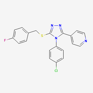 4-(4-Chlorophenyl)-3-[(4-fluorophenyl)methylthio]-5-(4-pyridyl)-1,2,4-triazole