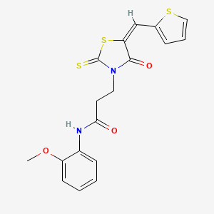 N-(2-Methoxyphenyl)-3-[(5E)-4-oxo-5-(2-thienylmethylene)-2-thioxo-1,3-thiazolidin-3-YL]propanamide