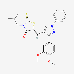 (5Z)-5-{[3-(3,4-dimethoxyphenyl)-1-phenyl-1H-pyrazol-4-yl]methylene}-3-isobutyl-2-thioxo-1,3-thiazolidin-4-one