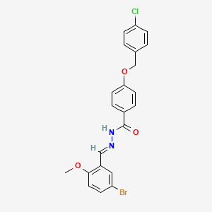 molecular formula C22H18BrClN2O3 B12029484 N'-(5-Bromo-2-methoxybenzylidene)-4-((4-chlorobenzyl)oxy)benzohydrazide CAS No. 765281-70-7