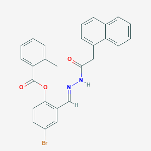 4-Bromo-2-(2-(1-naphthylacetyl)carbohydrazonoyl)phenyl 2-methylbenzoate