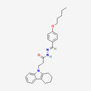 N'-{(E)-[4-(Pentyloxy)phenyl]methylidene}-3-(1,2,3,4-tetrahydro-9H-carbazol-9-YL)propanohydrazide