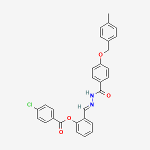 molecular formula C29H23ClN2O4 B12029515 2-(2-(4-((4-Methylbenzyl)oxy)benzoyl)carbohydrazonoyl)phenyl 4-chlorobenzoate CAS No. 769148-45-0