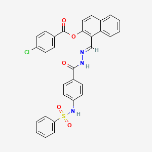 molecular formula C31H22ClN3O5S B12029524 [1-[(E)-[[4-(benzenesulfonamido)benzoyl]hydrazinylidene]methyl]naphthalen-2-yl] 4-chlorobenzoate 