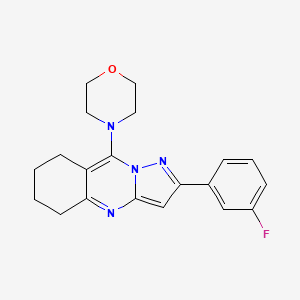 molecular formula C20H21FN4O B1202955 4-[2-(3-氟苯基)-5,6,7,8-四氢吡唑并[5,1-b]喹唑啉-9-基]吗啉 