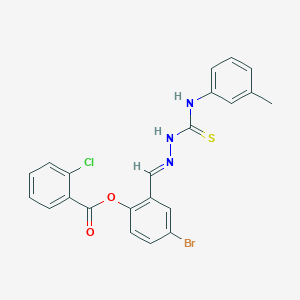 [4-bromo-2-[(E)-[(3-methylphenyl)carbamothioylhydrazinylidene]methyl]phenyl] 2-chlorobenzoate