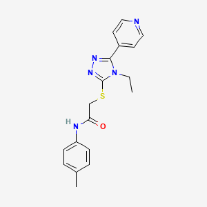 molecular formula C18H19N5OS B12029570 2-{[4-ethyl-5-(pyridin-4-yl)-4H-1,2,4-triazol-3-yl]sulfanyl}-N-(4-methylphenyl)acetamide CAS No. 482639-68-9